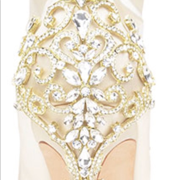 BADGLEY MISCHKA Satin MEG jeweled booties boots - Picture 8 of 8